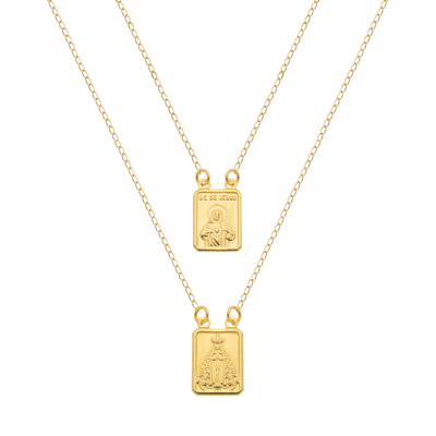 Escapulário Dourado Masculino Tradicional